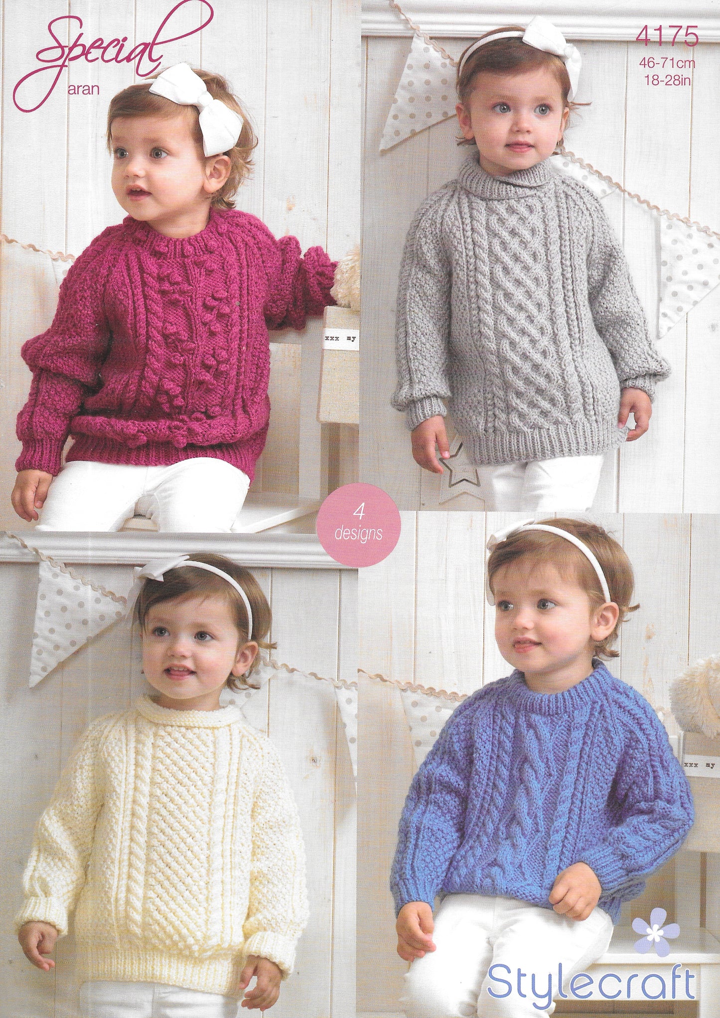 Stylecraft 4175 Knitting Pattern - Child's Aran Sweater