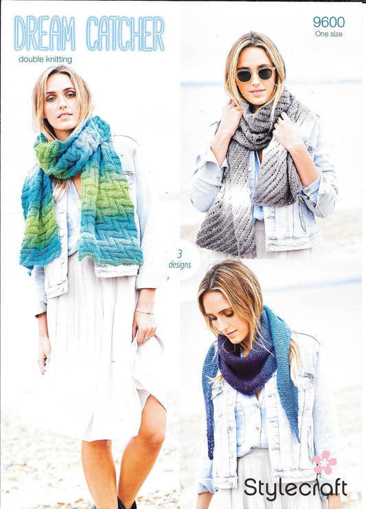 9600 Stylecraft - Shawls and Scarfs knitting pattern