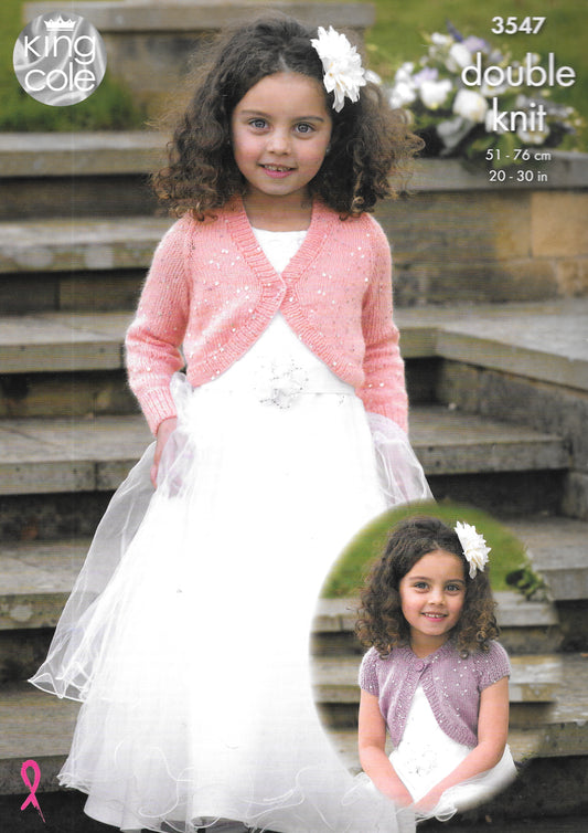 King Cole 3547 Knitting Pattern - Child's DK Boleros