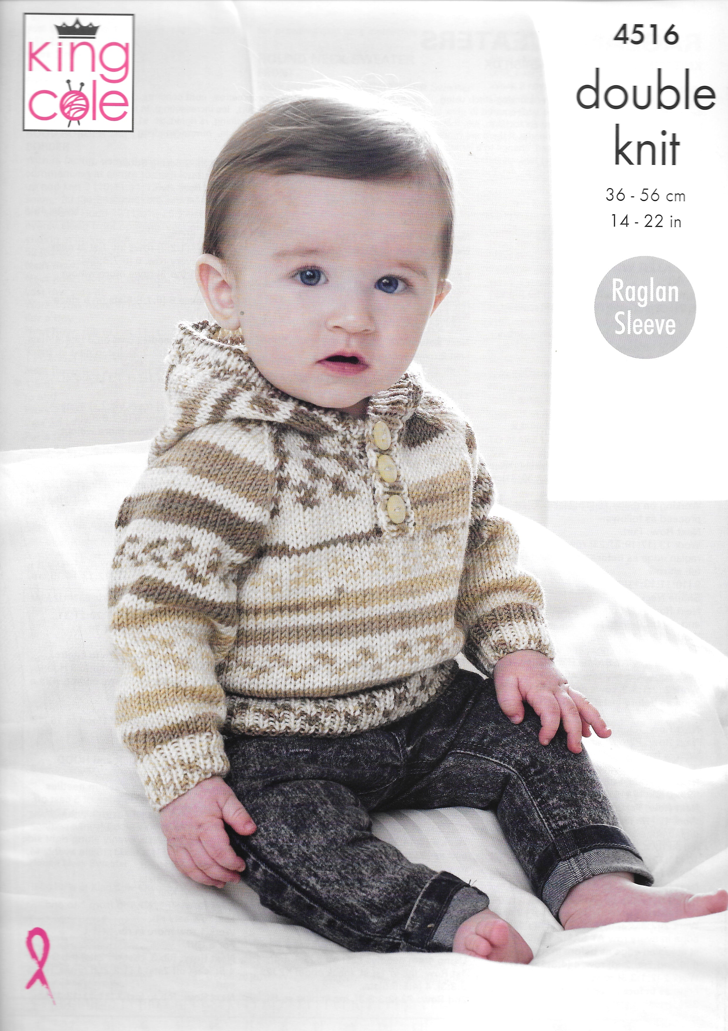 4516 King Cole Double Knit Raglan Sweaters knitting pattern – Wool And ...