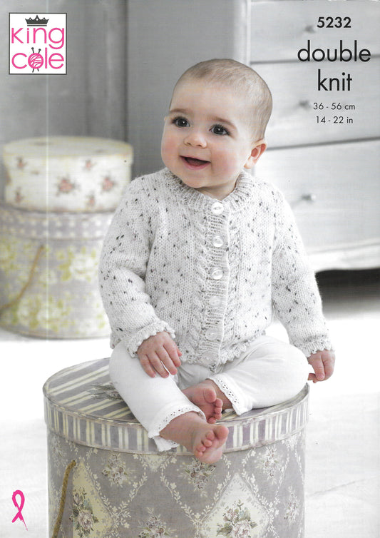 King Cole 5232 DK Baby Sweater and Cardigans knitting pattern