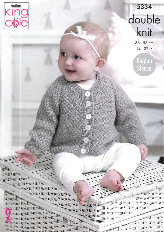 King Cole 5334 DK Cardigans and Sweater knitting pattern