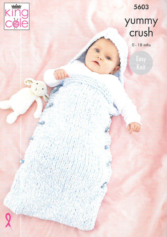 5603 King Cole Yummy Crush Sleeping bags knitting pattern