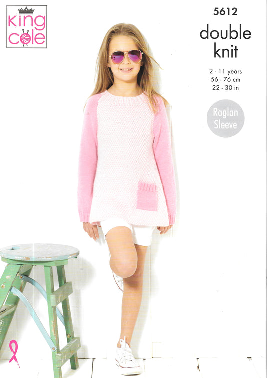 King Cole 5612 Double Knit Cardigan/Sweater knitting pattern