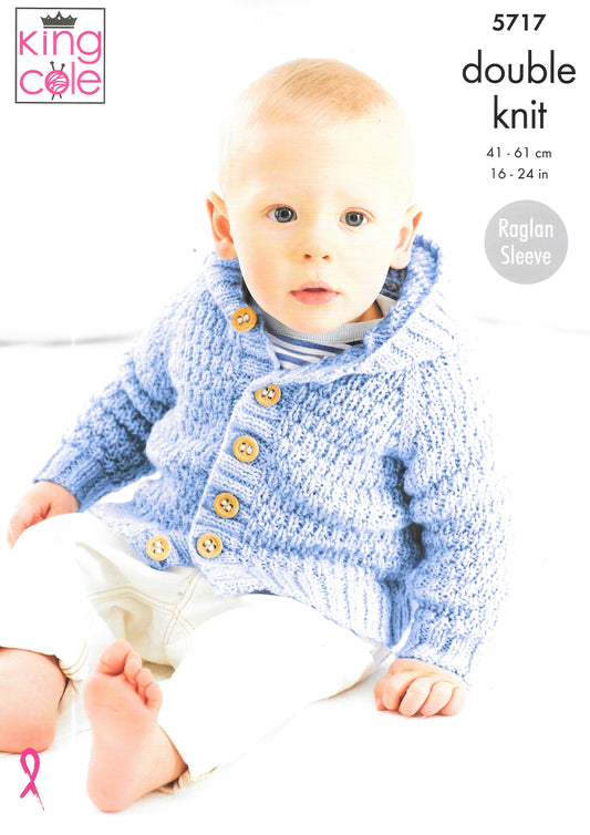 5717 King Cole Textured Coats  knitting pattern