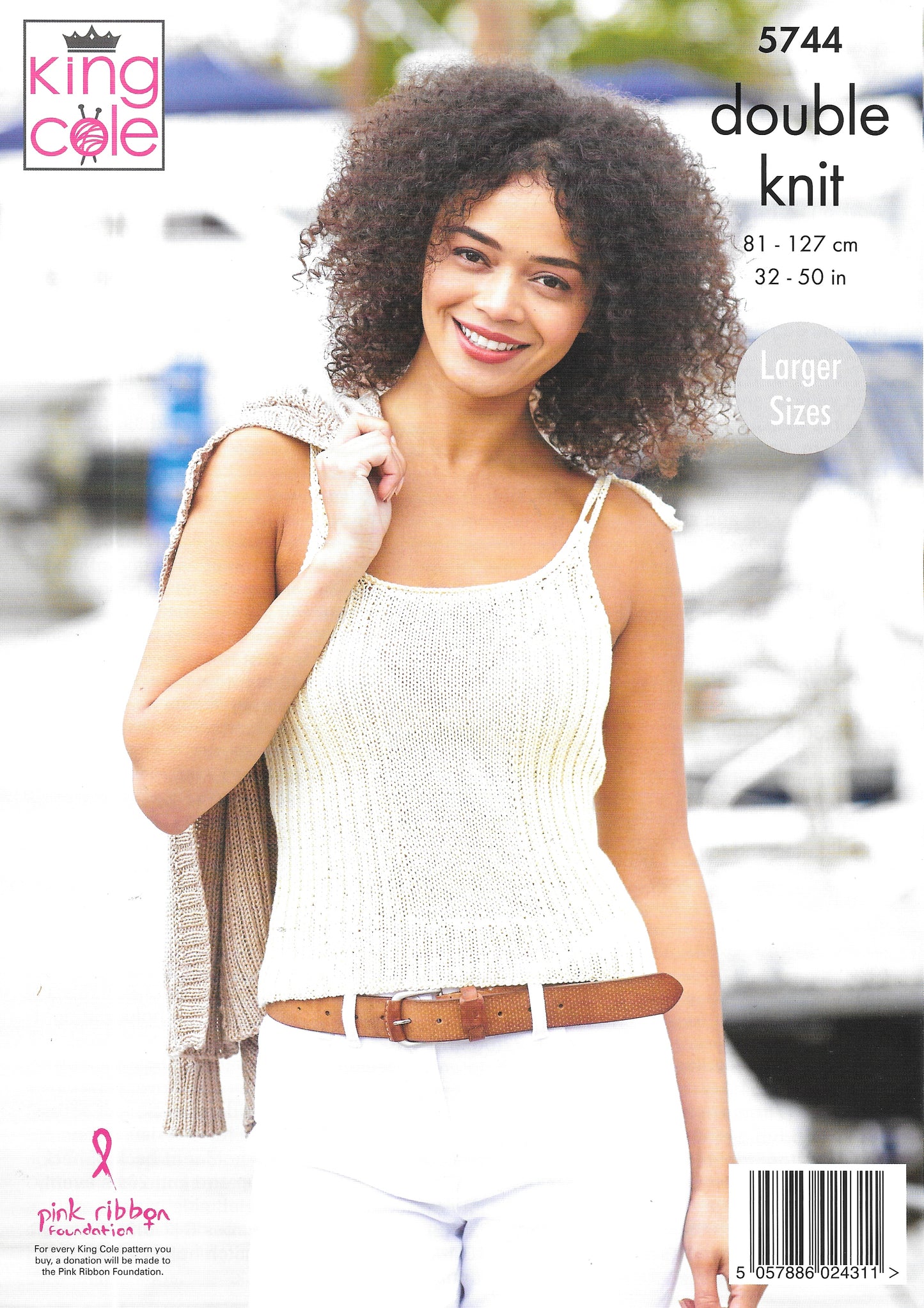 5744 King Cole knitting pattern. Lady's cardigan and summer top. DK