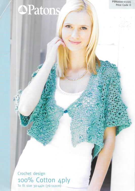 Patons 3395 - Lady's cardigan - 4 ply Crochet Pattern