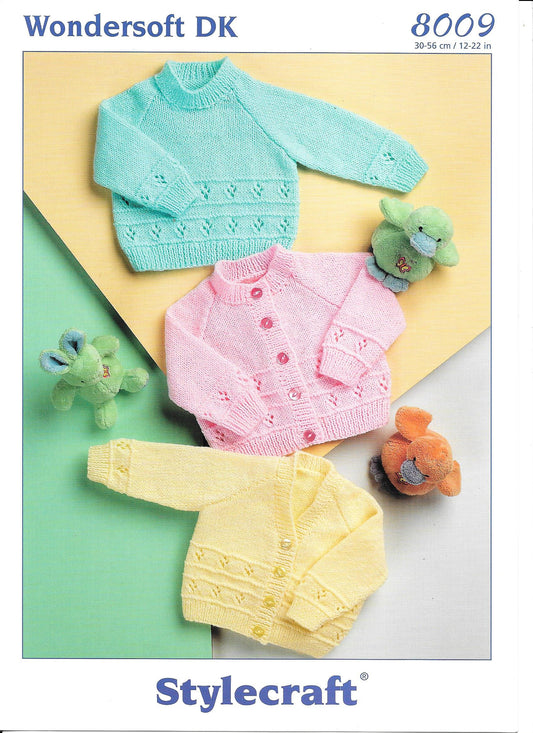 Stylecraft 8009 Knitting Pattern. Child's cardigan/sweater. DK