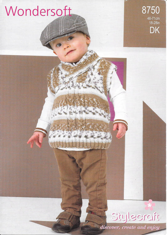 8750 Stylecraft Knitting Pattern. Sweaters. DK. 18-28" chest