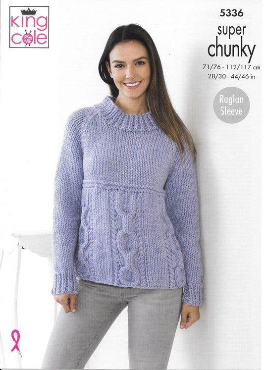 King Cole 5336 Super Chunky Sweater and Cardigan knitting pattern