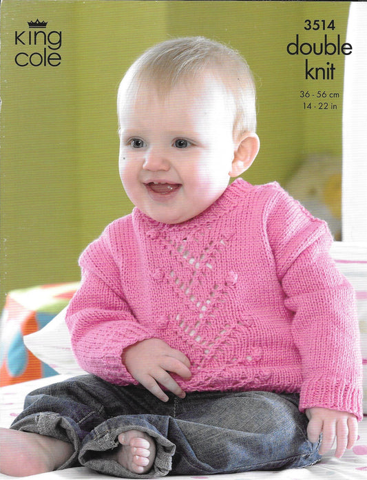 King Cole 3514 - Dk Cottonsoft baby - Child Sweaters knitting pattern