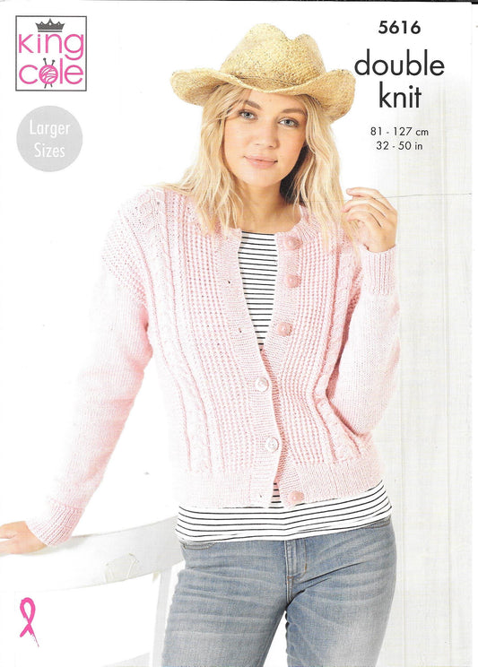 King Cole 5616 Paradise Beaches DK Ladies Cardigans Knitting pattern