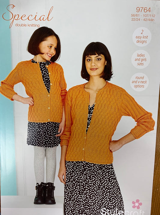Stylecraft 9764 Special DK Ladies and Child Cardigan knitting pattern