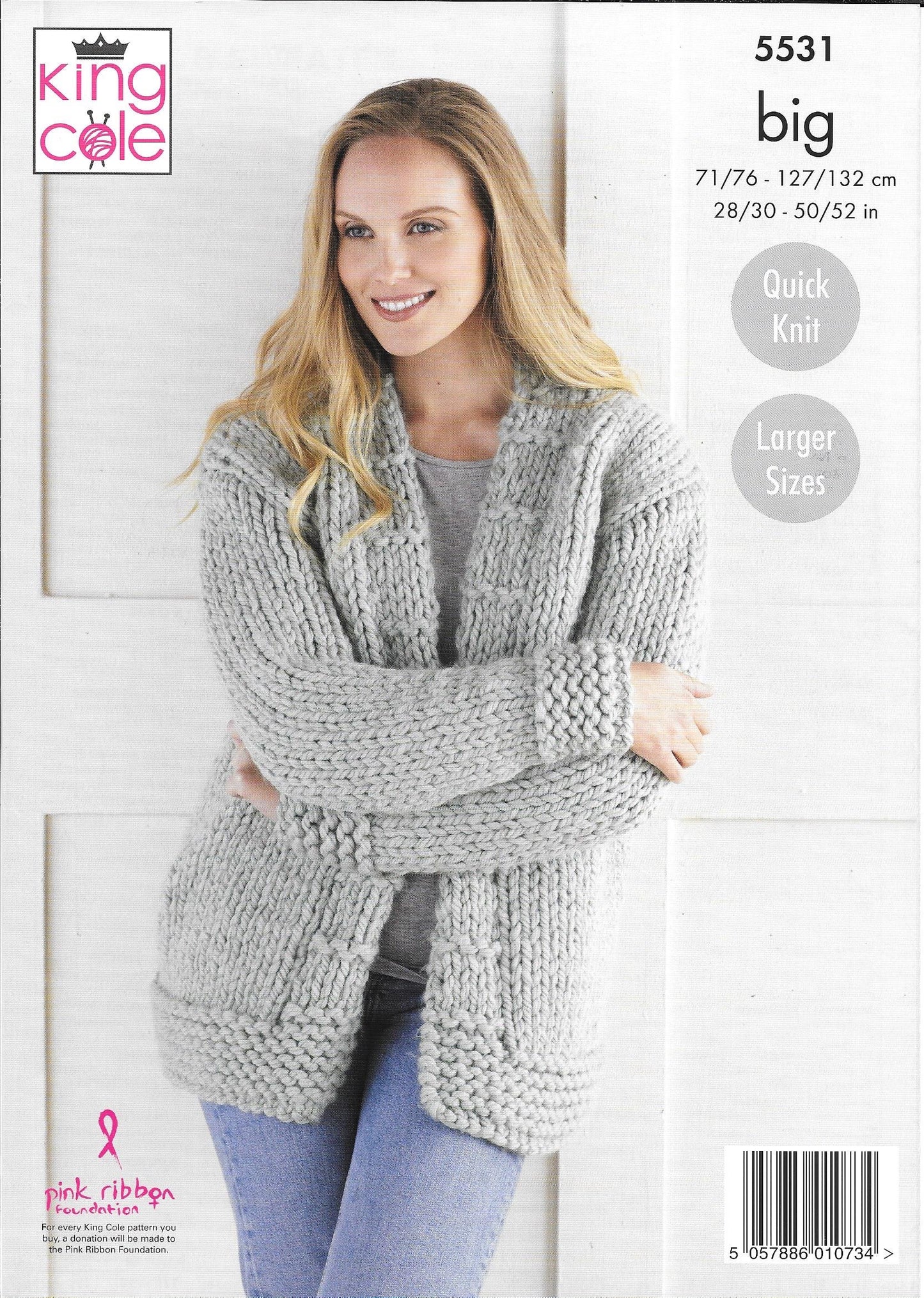 5531 King Cole Big Value Big ladies jacket and sweater knitting pattern