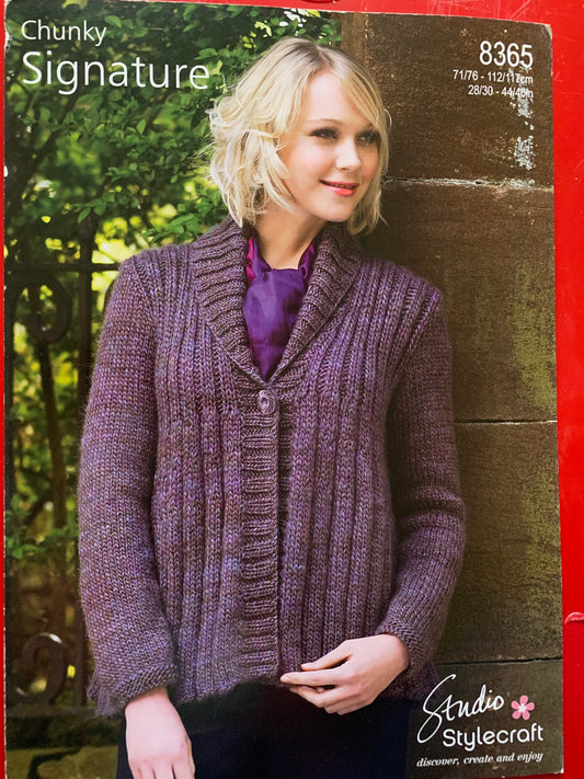 8365 Stylecraft Signature Chunky ladies jacket knitting pattern