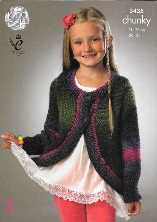 King Cole 3435 Chunky Riot Child Jacket knitting pattern